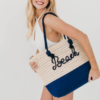 Beach Bum Raffia Tote Bag