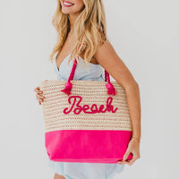 Beach Bum Raffia Tote Bag