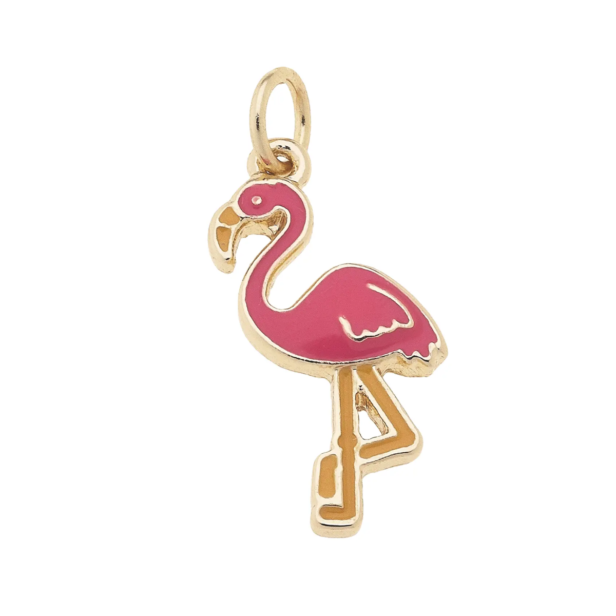 Pink Enamel Flamingo Charm