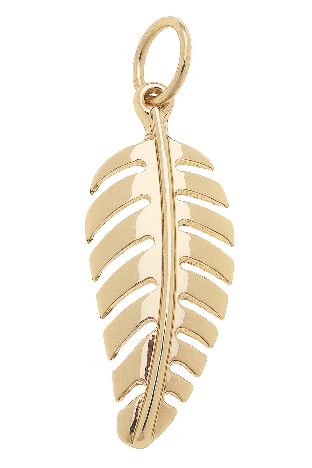 Palm Leaf Charm in  Shiny Gold