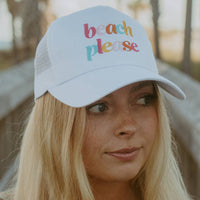 Beach Please (LOWER CASE) Foam Trucker Hat