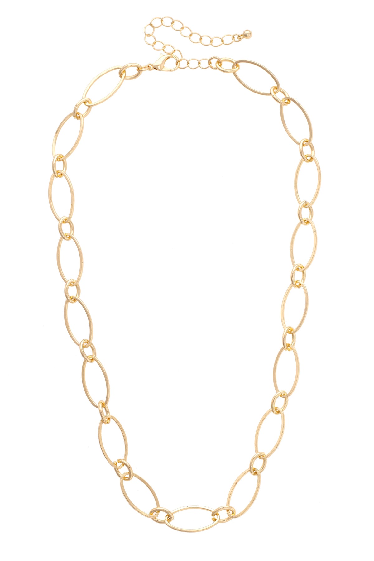 Robyn Dainty Oval Link Necklace in Shiny Gold