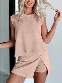 Sleeveless Top and Short Skirt Two Piece Set