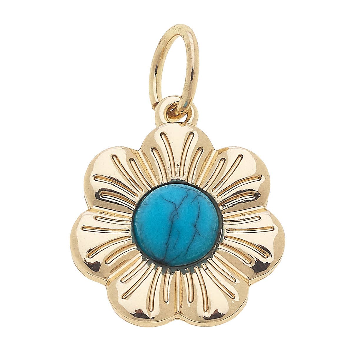 Southwestern Flower Charm in Turquoise