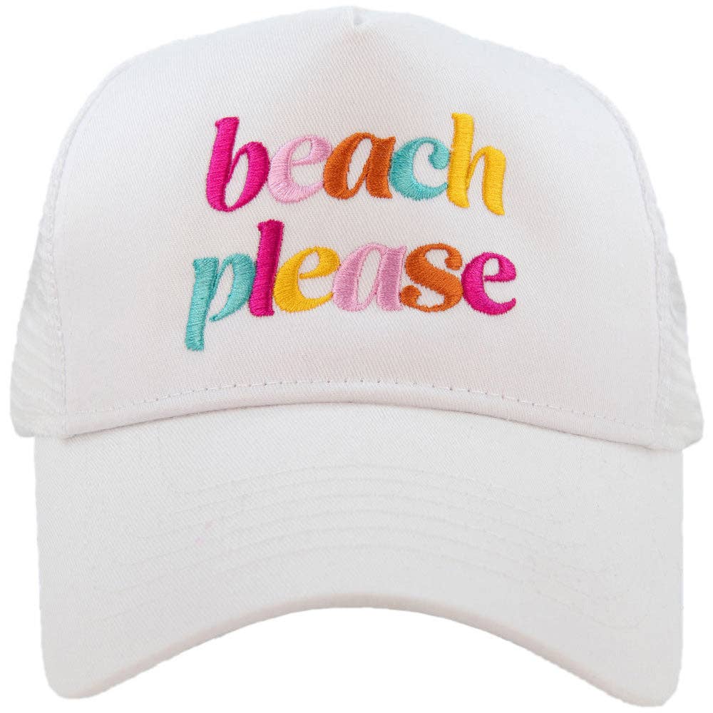 Beach Please (LOWER CASE) Foam Trucker Hat