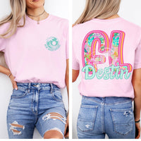 Destin Florida Preppy Town/State Floral Graphic Tee