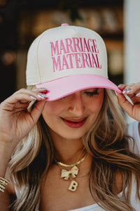 Marriage Material Two-Toned Trucker Hats For Women