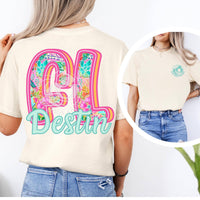 Destin Florida Preppy Town/State Floral Graphic Tee