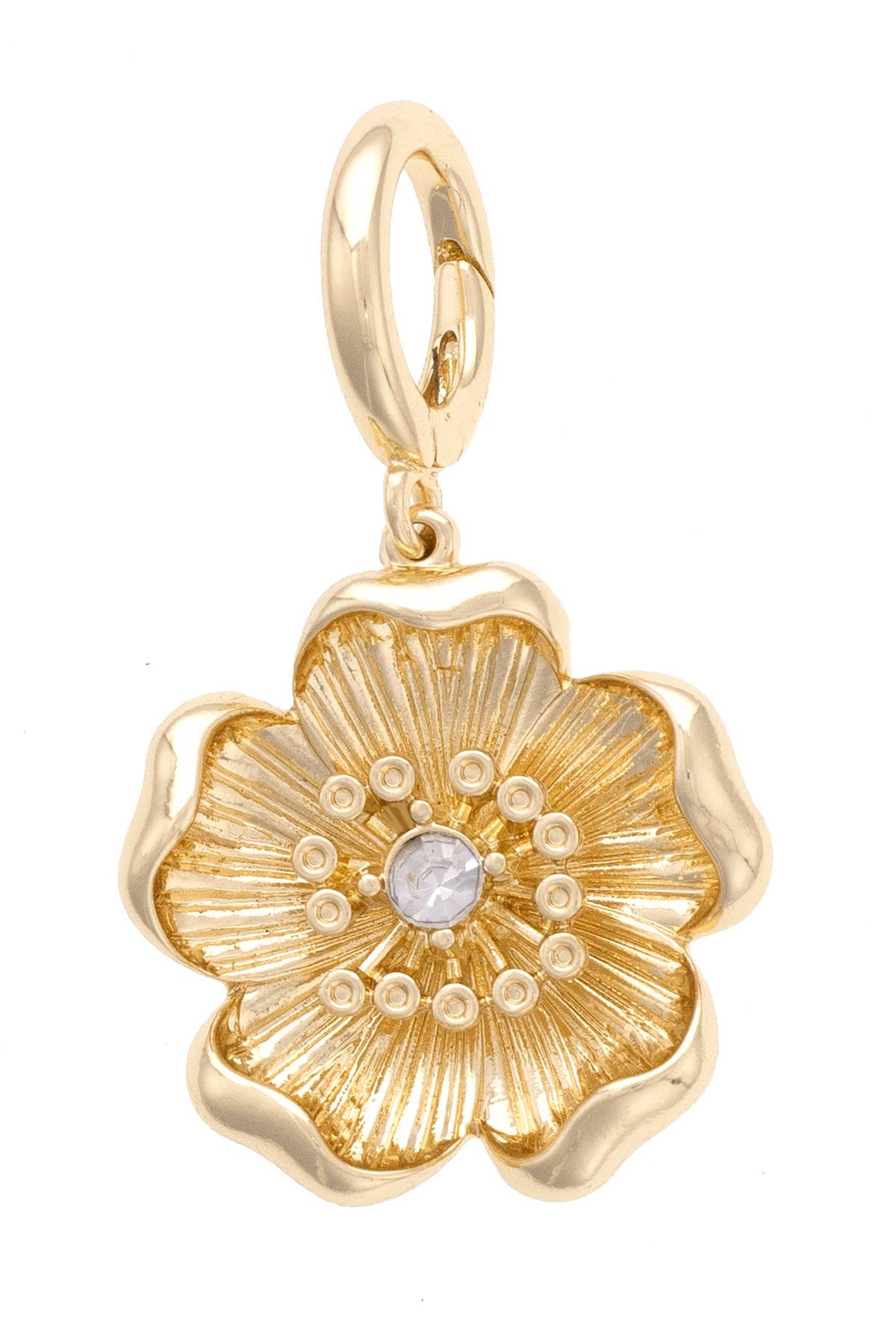 Buttercup Blossom Pendant Charm in Shiny Gold
