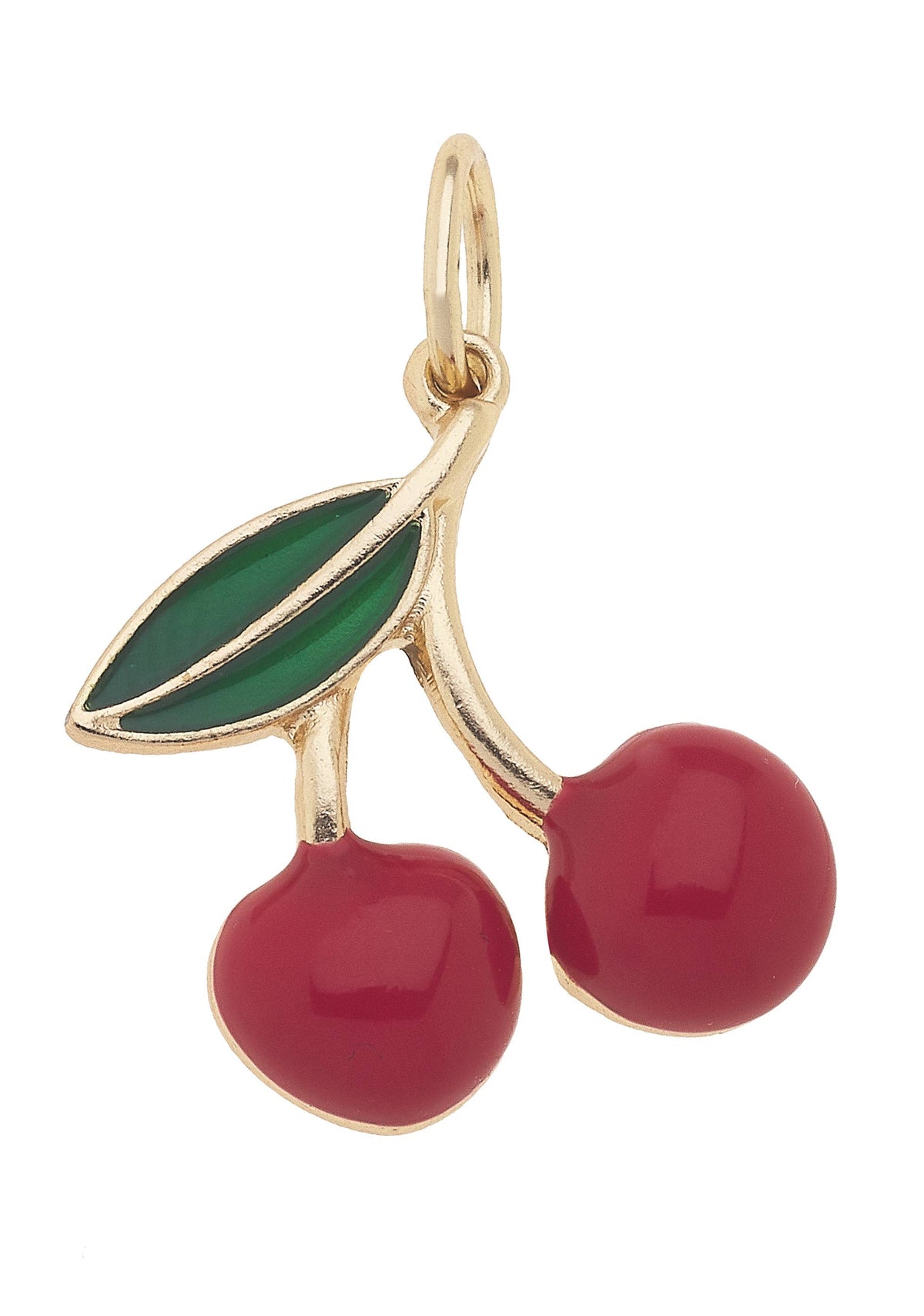 3-D Cherries Charm in Red & Green